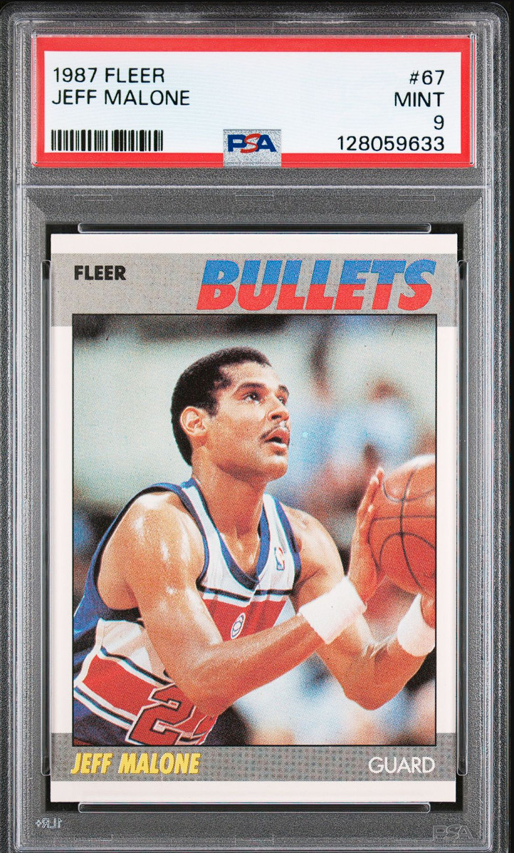 PSA 9 MINT 1987 Fleer Jeff Malone #67 Washington Bullets