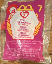 Ty Teenie Beanies Strut the Rooster 1997 McDonald's Toy for Ages 1 Year and Over
