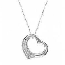 Lovely Heart Necklace With 0.60ctw Cubic zirconia in 925 Sterling silver