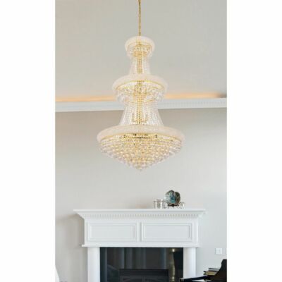 Chandelier with Asfour Crystal 32 Light Fixture Large Foyer or Dining Room 50''