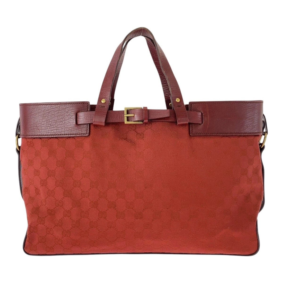 Sac à main fourre tout GUCCI 106251 rouge or matériel GG toile/cuir GG