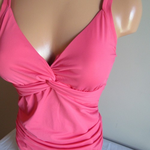 Tommy Bahama Pearl Twist UW Tankini Swim Top Coral Coast S NWOT - Picture 2 of 4