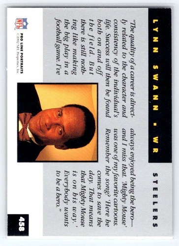 Lynn Swann 1992 Pro Line Portraits #458 - Bild 2 von 2
