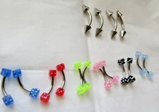 FASHION EYEBROW PIERCING JEWELRY MULTI COLORS L0 0F 16 PIECES