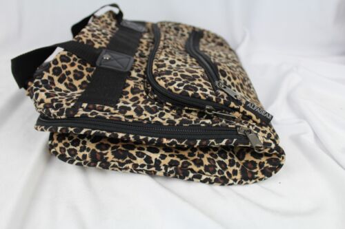 Leopard Print Travel Weekend Bag Top Zip Small Duffel Shoulder Strap - Picture 14 of 18