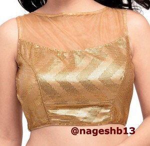 gold sequin blouse saree