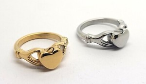 Authentic Claddagh Cremation Urn Finger Ring - Silver or 24k Gold Plated Keepsake Rings
