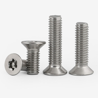 M6 M8 COUNTERSUNK SECURITY SCREWS, A2 STAINLESS STEEL TORX ANTI VANDAL BOLTS