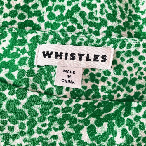 Whistles Skirt Size 14 Green Animal Print Frill Hem Midi Lightweight - Picture 17 of 18
