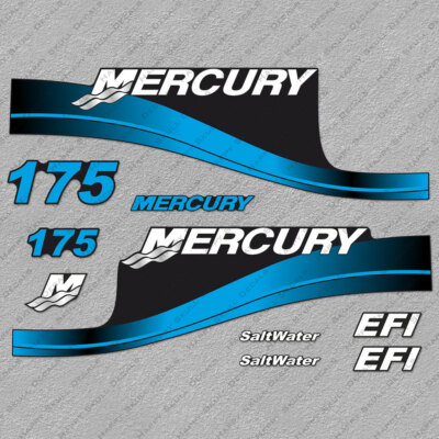 Purchase Mercury Outboard Decal Sticker 150 HP Optimax Saltwater Salt Water Blue In Crystal - Foto 11