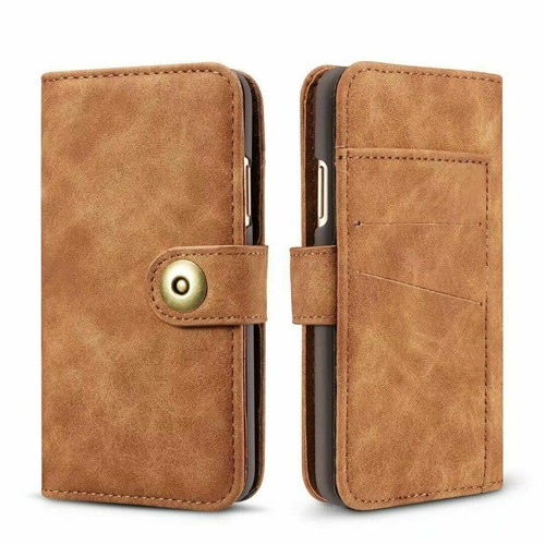For iPhone 11 Pro MAX XS XR 7 8 SE Magnetic Leather Removable Wallet Case Cover - Picture 14 of 17