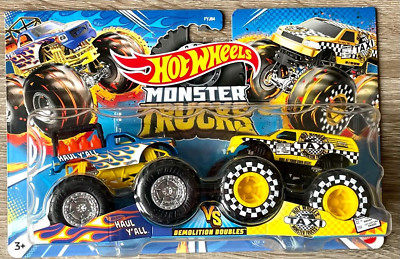 Hot Wheels Monster Trucks Die-Cast 2er-Pack 1:64, Haul y'all vs. Taxi NEU OVP