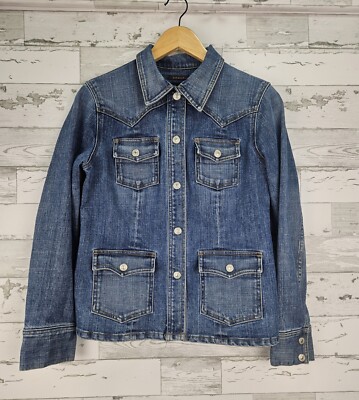 Gap Womens Denim Jacket XSmall Vintage Stretch Snap Buttons