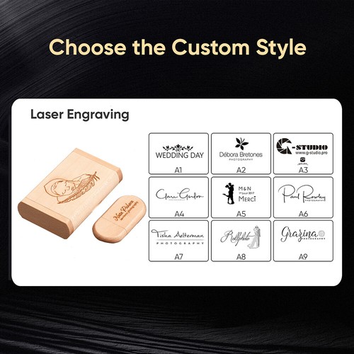 128GB USB 2.0 Flash Drive Free Custom Wedding Gift Wood Box Engrv Real Capacity - Picture 4 of 14
