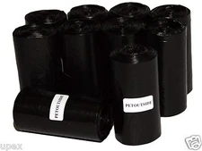 8050 DOG PET WASTE POOP BAGS REFILL 350 ROLLS CORELESS Black Petoutside