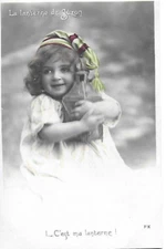 Series 5 postcard old postcard portrait of child with lantern circa 1900