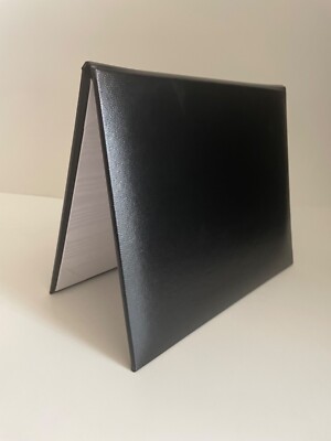 Black Padded Faux Leather Leatherette Diploma Cover Fits 7x9 or 6x8 Certificate