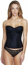 DOMINIQUE Black Colette Lace Corset Bridal Longline Bra, US 44F, UK 44E, NWOT