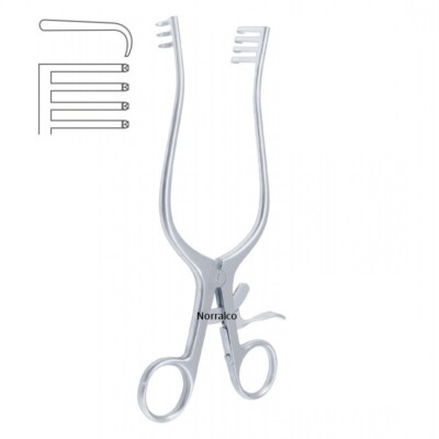 Weitlaner Retractor, 5'', Self-Retaining, Blunt 3 x 4 Prongs, Premium
