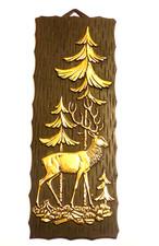 Wandbild  Deco 3D Plastik "Hirsch im Wald"