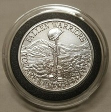 2oz Silver Round Battlefield Cross God Bless American Soldier Never Forgotten 99.98 per troy oz