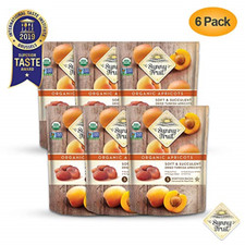 ORGANIC Turkish Dried Apricots - Sunny Fruit - 6 Bags - 5 1.76oz Portion Packs 