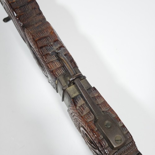 Vintage 18" Dragon Carving Set – Hand-Carved Wood & Brass Sheath, Made in India - Picture 19 of 23