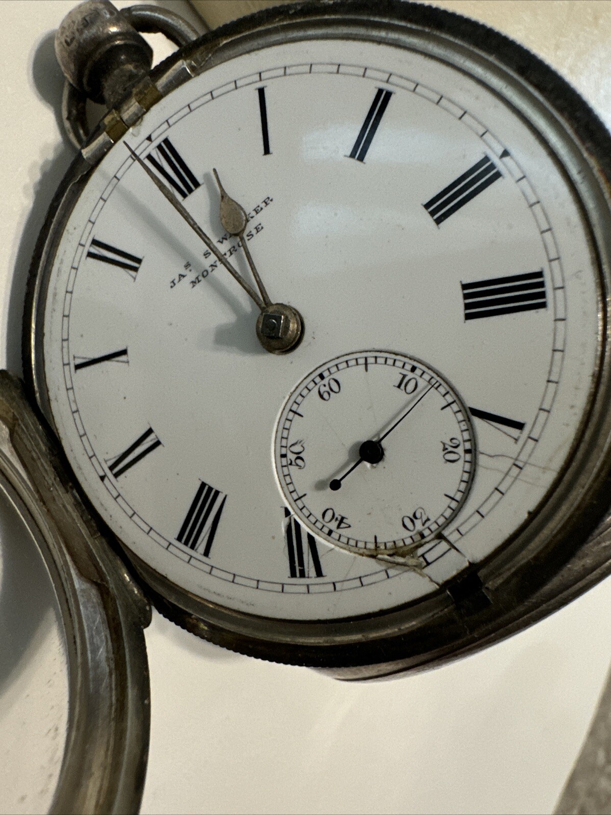 Antique solid silver Gents James Walker London po… - image 7