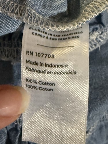 TEA Collection Girls Ruffle Blue Chambray Cotton White Rainbow Print Dress 5 - Picture 5 of 5