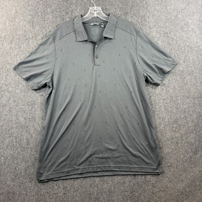 Adidas Golf Adicross Polo Shirt Men's Extra Large Gray Drive Print Performance