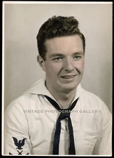 US World War II Hand Colored Photo Sailor Gunners Mate Patch WWII Navy Military