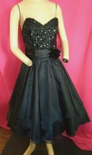 BLACK STRAPLESS RUFFLE, SEQUIN PROM, HOMECOMING ROBERTA DRESS 34" BUST