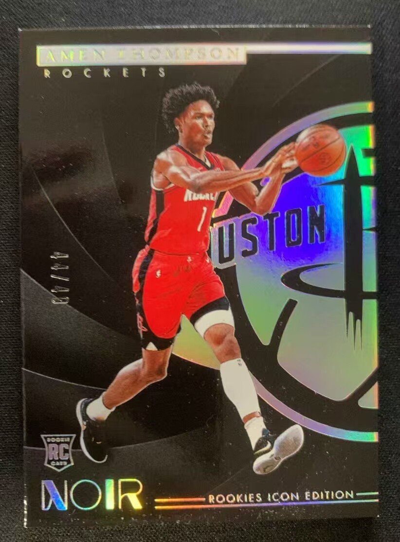 Amen Thompson 2023-24 Panini Noir 44/49 Silver Rookies Icon Edition RC #188