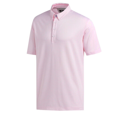 adidas Herren Polo Shirt Poloshirt Adipure Ottoman Golf Golfshirt pink gestreift