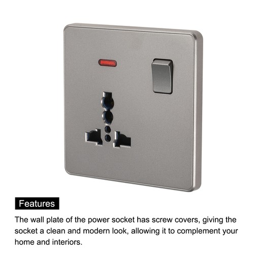 Reino Unido EE. UU. Interruptor de enchufe Multi Toma de corriente Gris 250V 13A 88mmx86mm Paquete de 2 - Imagen 4 de 9