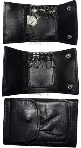 neuer Leder Schlüsselanhänger; Reißverschluss Münzetui Schlüsselring neuer Schlüsselanhänger für Damen und Herren - Bild 1 von 12