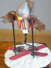 Russ Berrie & Co - Merrily We Tweet Along - Downhill Skier - 5" Tall   FREESHIP