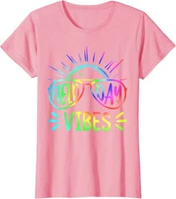 FIELD DAY VIBES 2023 Teacher Kids Groovy Tie Dye Hipp Ladies' Crewneck T-Shirt