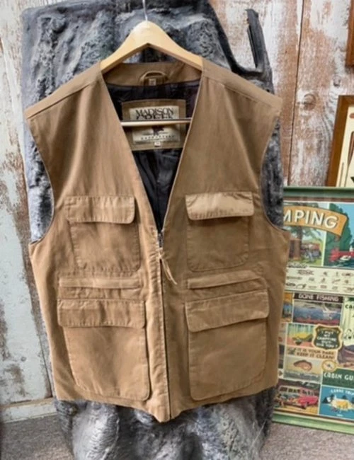 Madison Creek Outfitters Khaki Brown Outdoor Twill Vest 2XL New Camping Hunting