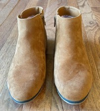 Cat Jack Girls' Tan Brown Suede Ankle Boots Booties, Size Zip, Size 5