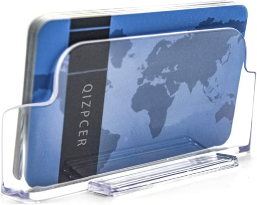 16 Pack Clear Desktop Business Card Holder Display, Plastic Business Card Stand - Picture 2 of 12