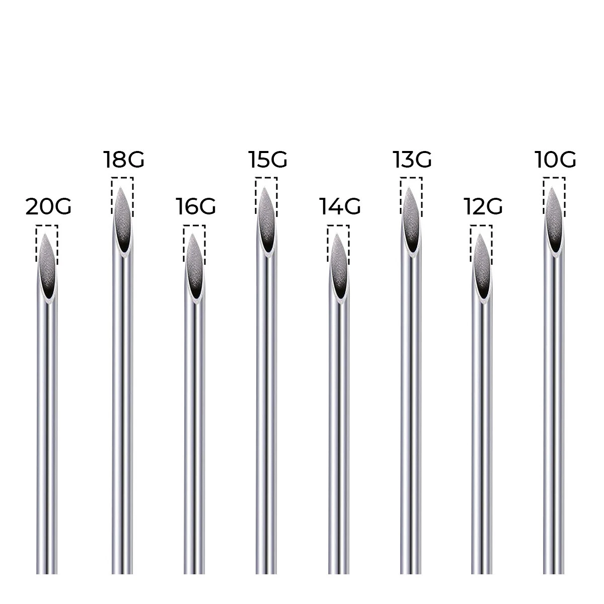Pack of 10 Piercing Needles Surgical Steel Sterile Disposable Piercing Needles image 3
