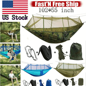 Outdoor Camping Hammock with Mosquito Net Tent 2 Person Hanging Bed Swing Chair