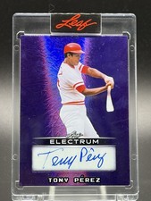 🔥2025 Leaf Electrum Base Purple Tony Perez 7/7 HOF Auto Autograph