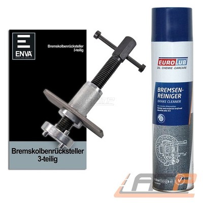 ENVA BREMSKOLBENRÜCKSTELLER 3 TEILIG + 600ml EUROLUB BREMSENREINIGER 32219283
