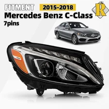 LED Headlight For 2015-2018 Mercedes Benz C-Class w/o Cornering Lamps LH/RH