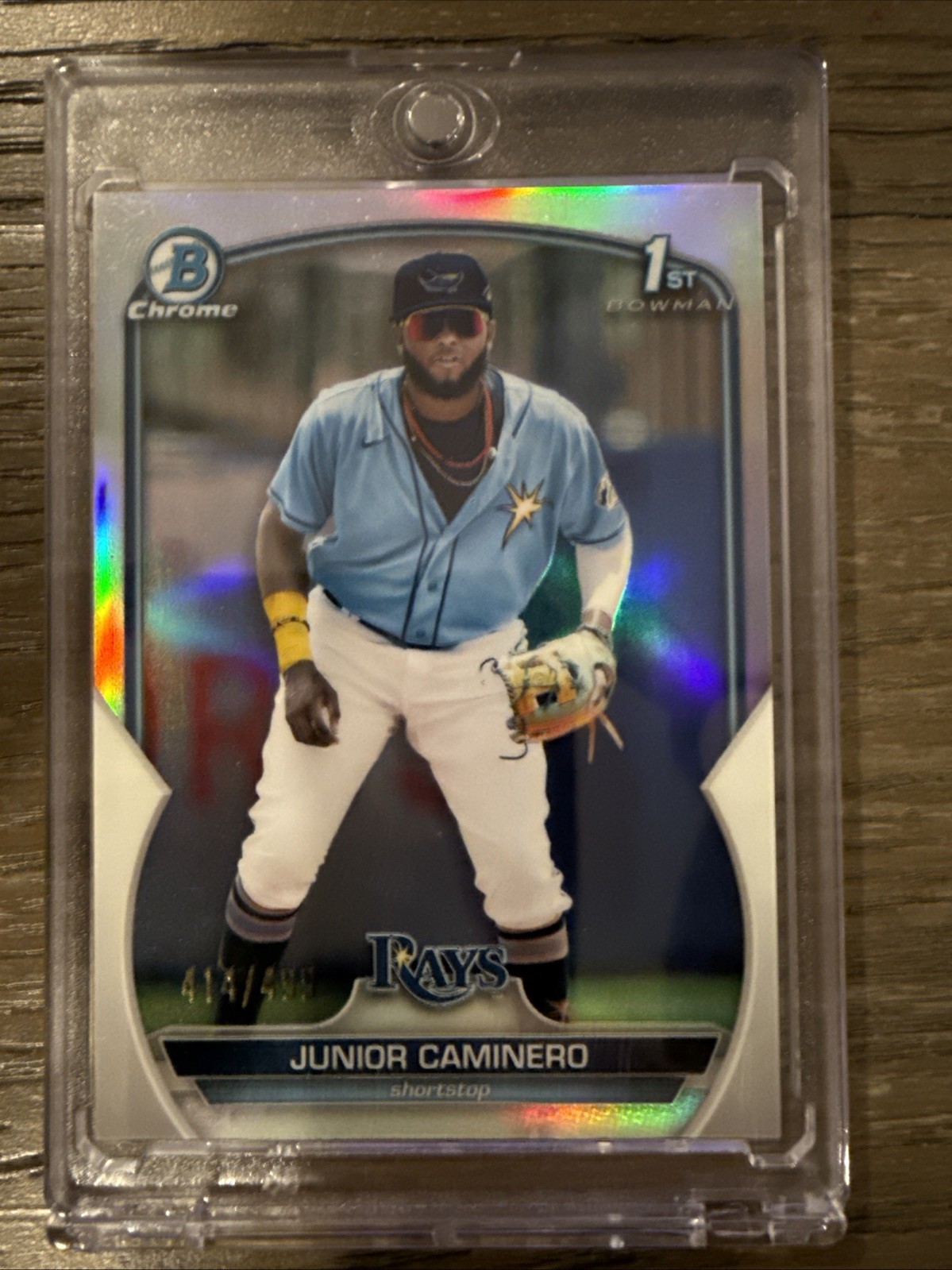 Junior Caminero 2023 1st Bowman Chrome #BCP-61 Prospect REFRACTOR /499 RC Rays