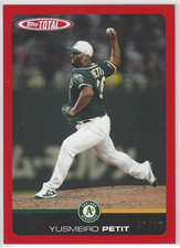 2019 Topps Total #59A Yusmeiro Petit Red sn 2/10 Athletics A's