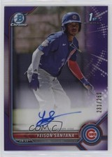 2022 Bowman Chrome Prospect Purple Refractor 231/250 Yeison Santana Auto 0o6v