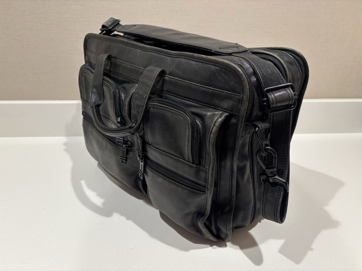 Tumi Alpha Expandable Organizer Laptop Briefcase Large - Black | eBay
